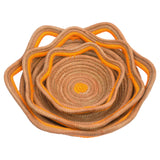 Circular Pine Needle Basket with Waves (Set of 3)