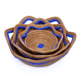 Circular Pine Needle Basket with Waves (Set of 3)