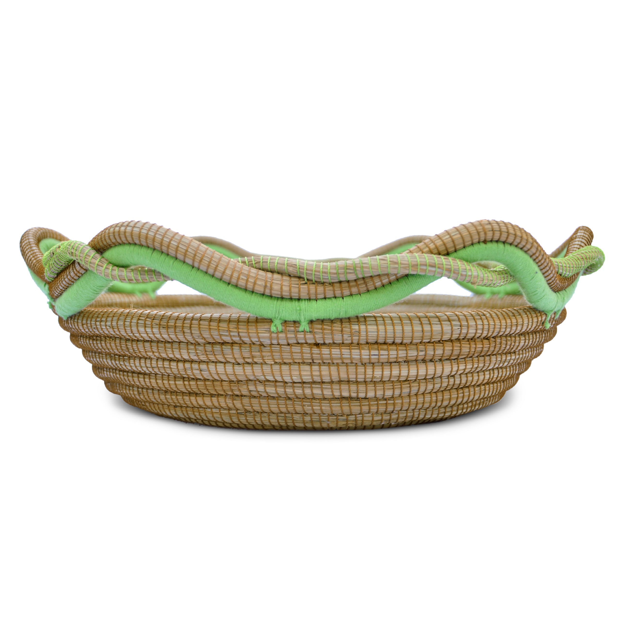 Circular Pine Needle Basket with Waves (Set of 3)
