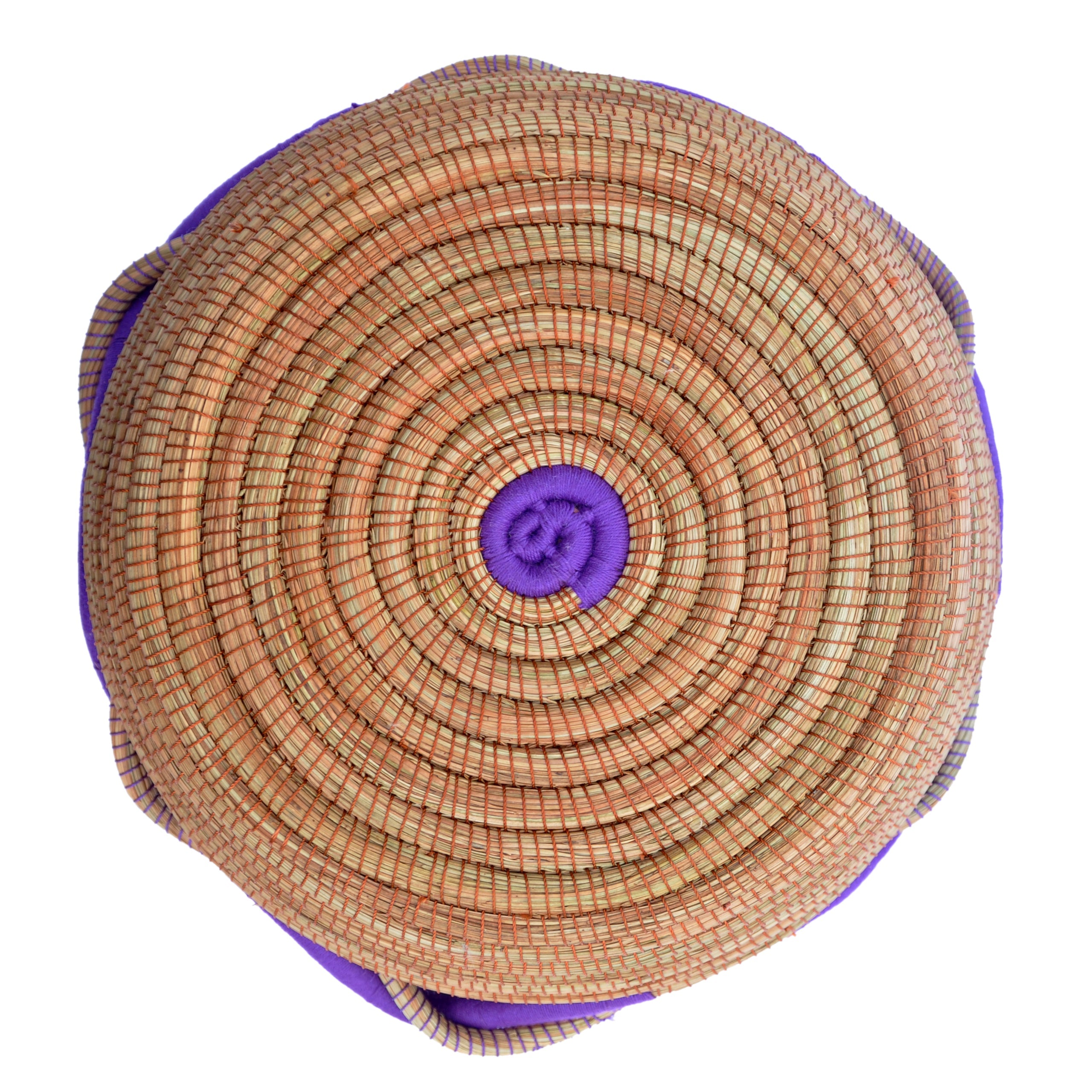 Circular Pine Needle Basket with Waves (Set of 3)