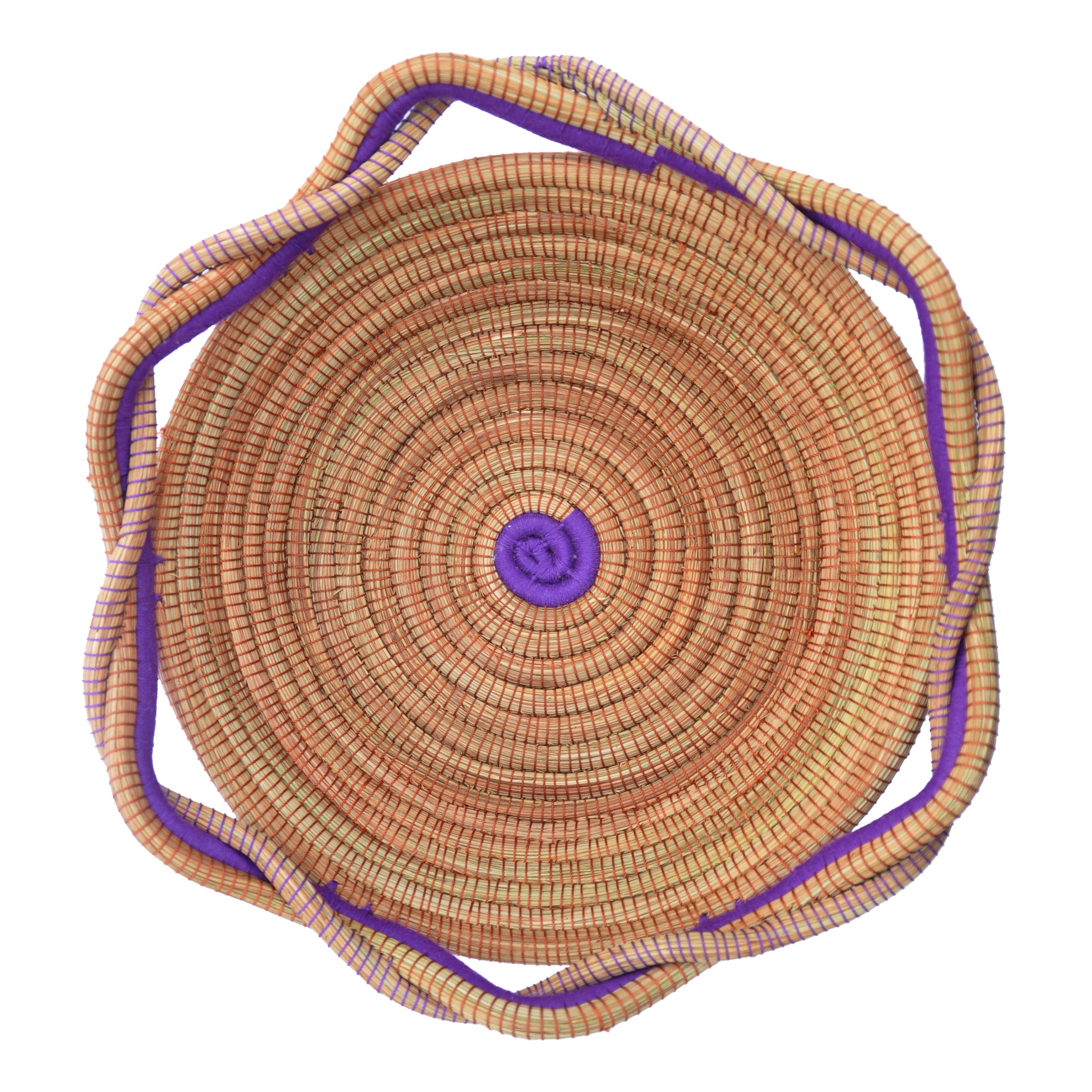 Circular Pine Needle Basket with Waves (Set of 3)