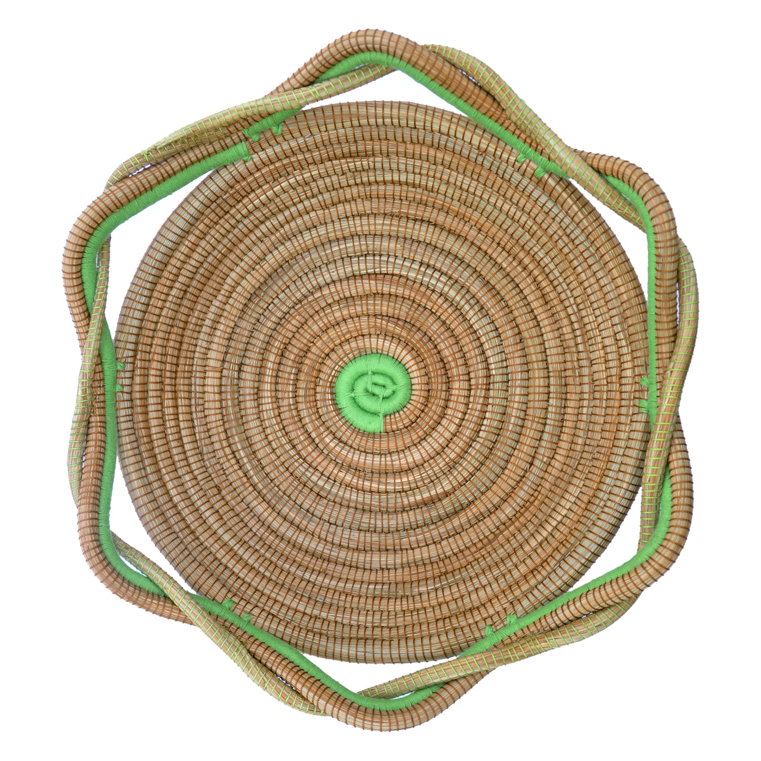 Circular Pine Needle Basket with Waves (Set of 3)