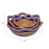 Circular Pine Needle Basket with Waves (Set of 3)