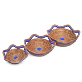 Circular Pine Needle Basket with Waves (Set of 3)