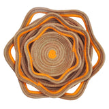 Circular Pine Needle Basket with Waves (Set of 3)