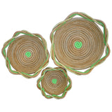 Circular Pine Needle Basket with Waves (Set of 3)