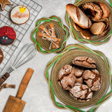 Circular Pine Needle Basket with Waves (Set of 3)