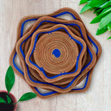 Circular Pine Needle Basket with Waves (Set of 3)