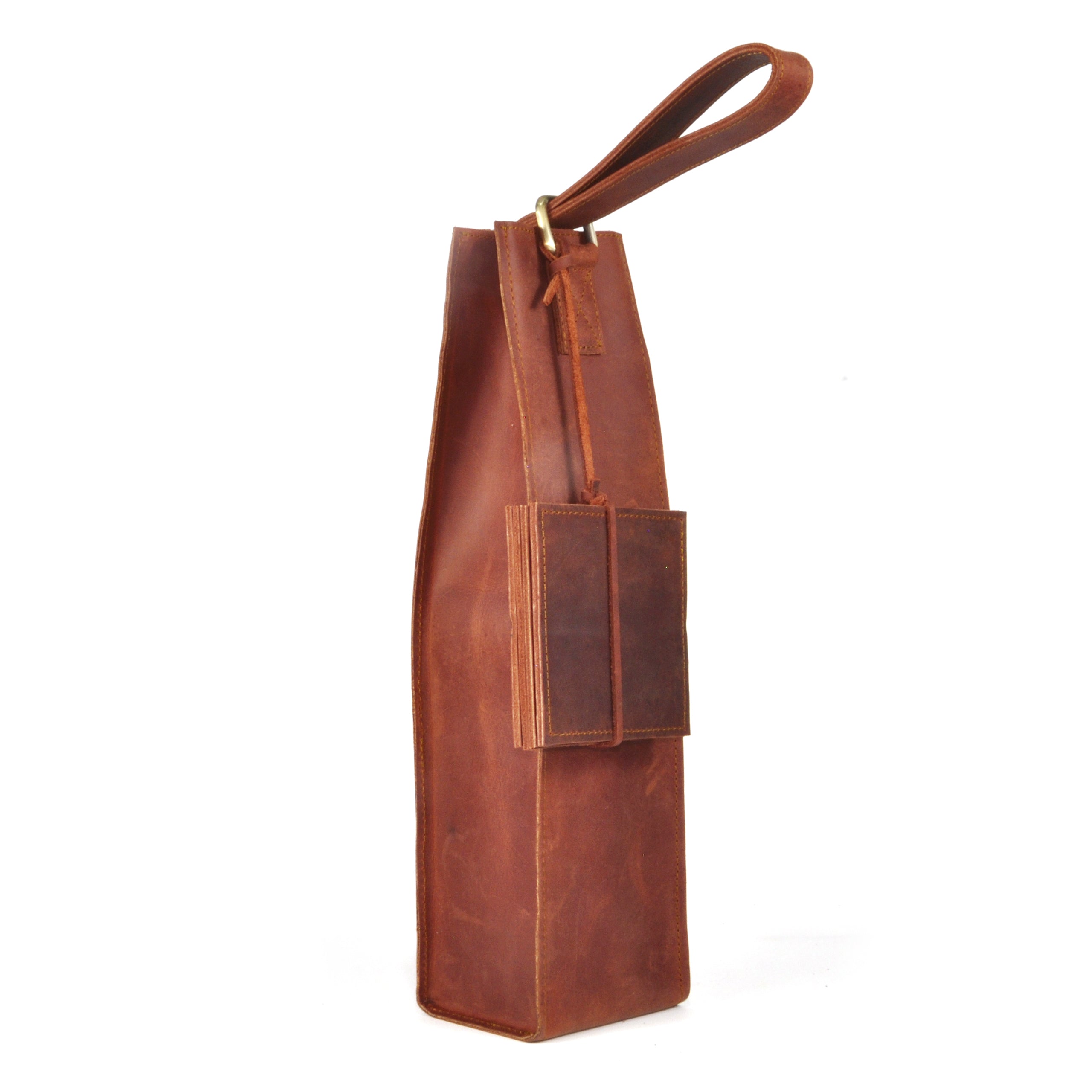 Wine Bottle Leather Carrier & Coasters