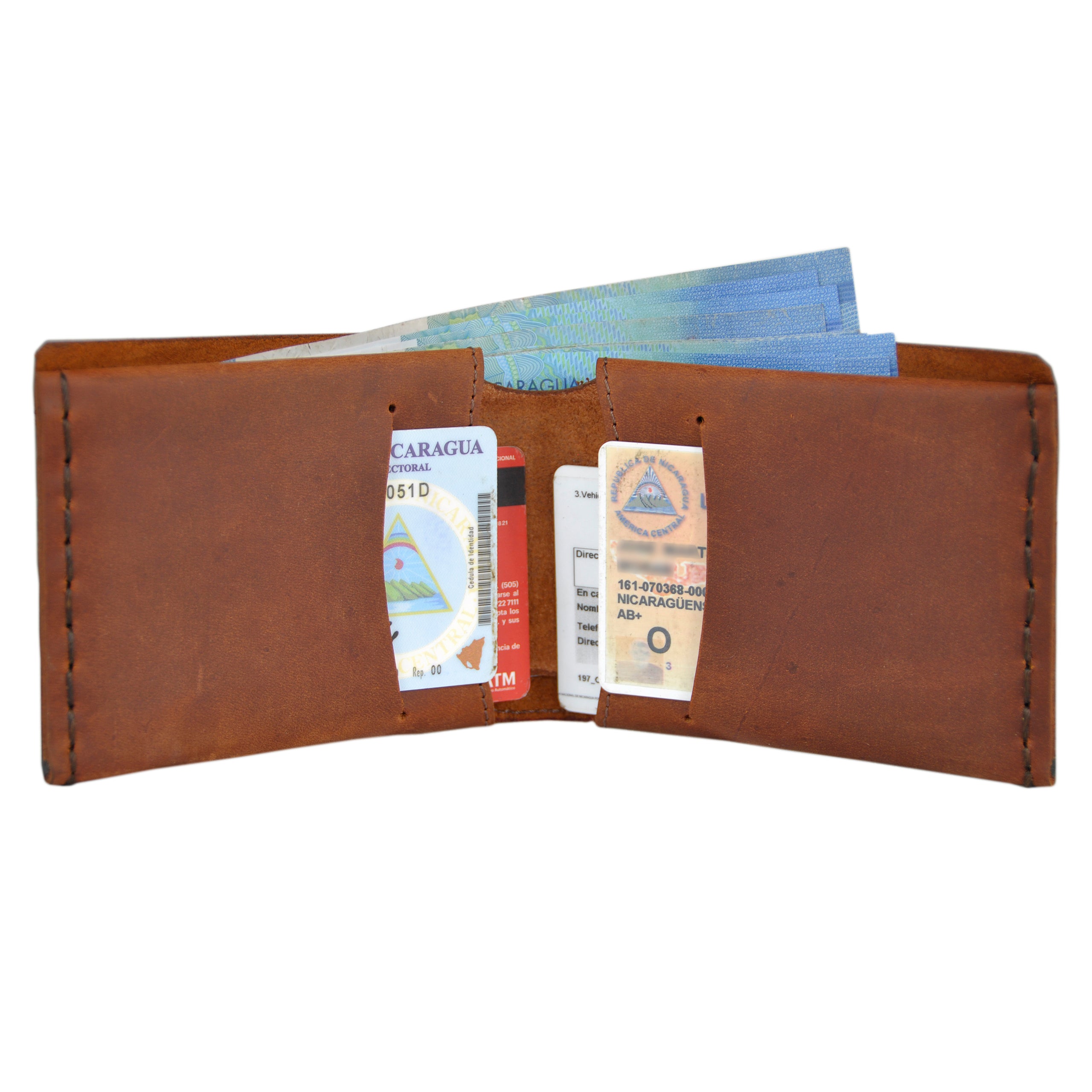 Brown Hand Stitched Wallet - Genuine Leather