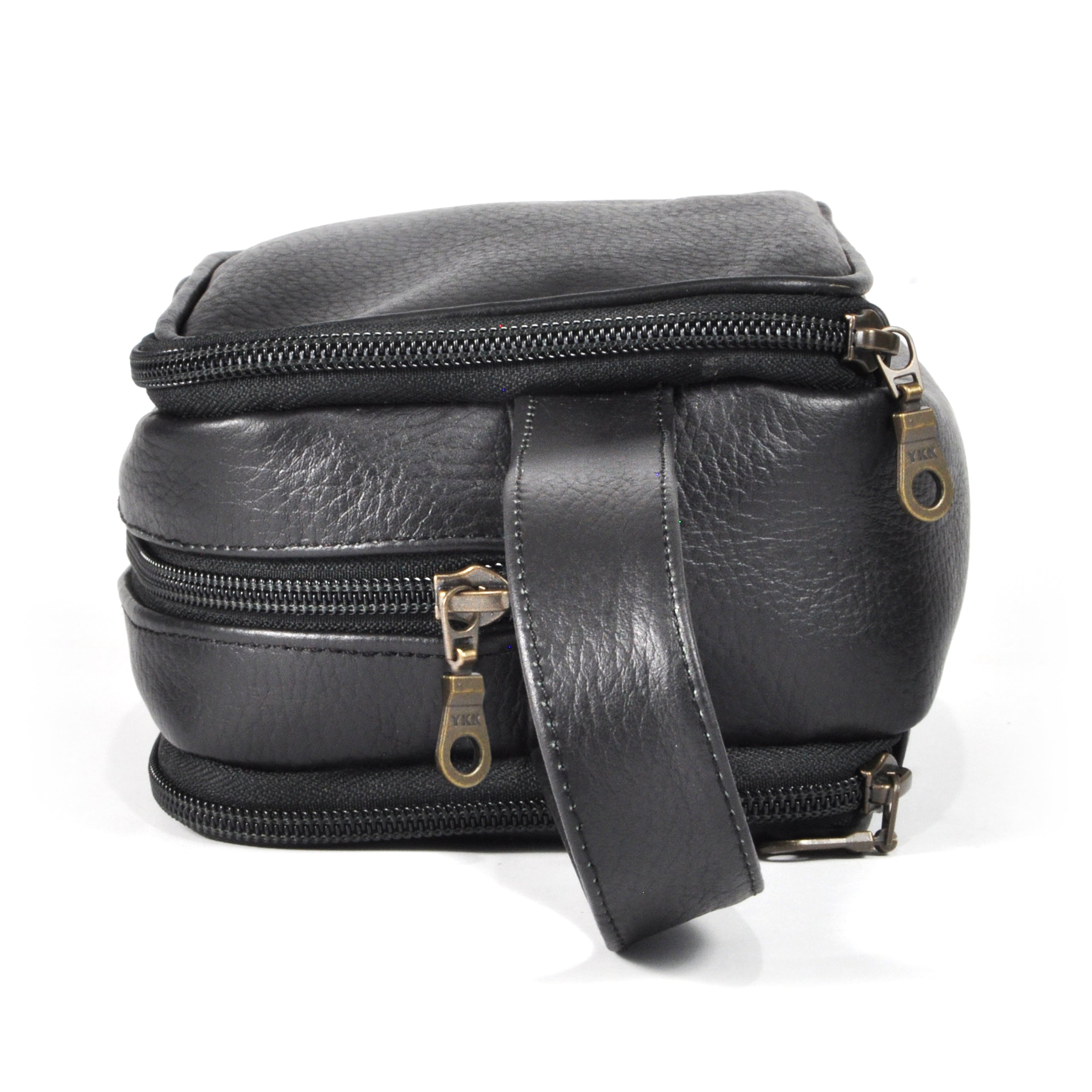 Black Leather Pouch Bag