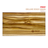 3x2 Deluxe Edge-Grain Teak Cutting Board Set - Free Small Board