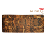 3x2 Superior End-Grain Teak Cutting Board Set - Free Small Board