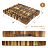 3x2 Superior End-Grain Teak Cutting Board Set - Free Small Board